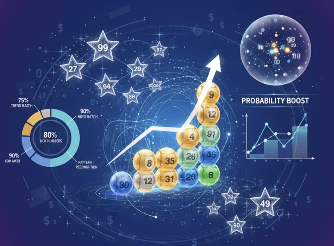 Data Analysis Visualization - Charts and graphs showing lottery number patterns and statistical insights